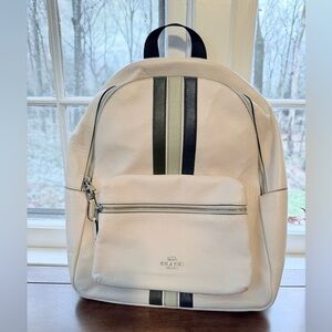 NWOT Coach Leather Backpack with Varsity Stripes